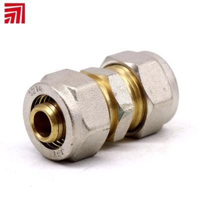 China Pipe Connecting Fittings T603 Brass Female Compression Connector Coupling for sale