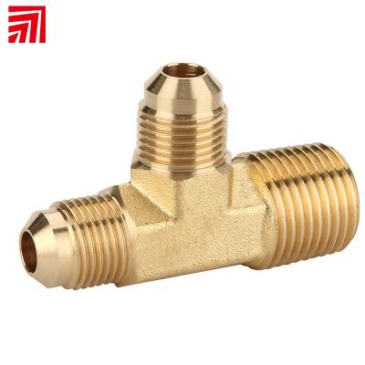 China Cryogen and K521 Gas Male Reducing Pipe Branch Tee Fitting, T Shape Pipe Fitting, Flare Fitting for Refrigeration for sale