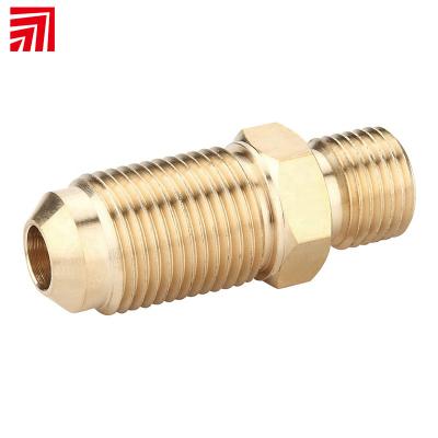 China Cryogen and K530 SAE 45 gas fegree male coupling nipple pipe flare fitting copper fitting for sale