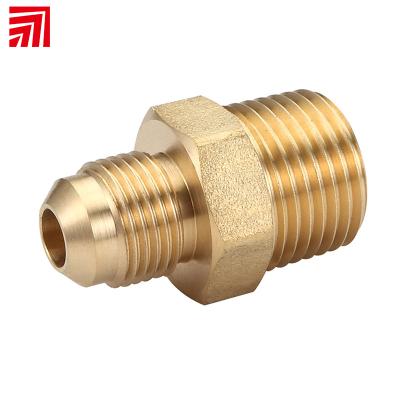 China Cryogen K509 Male Thread Reducer Coupling C37700 Brass Flare Fitting For Refrigeration for sale