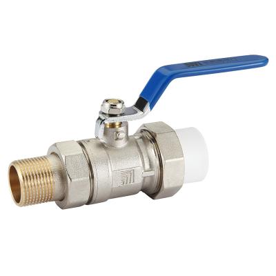 China General Male Thread T432 Brass Forged PPR Ball Valve With Boiler Pipe for sale