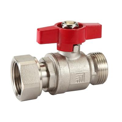 China 1/4 General Ball Valve Male And Female Ball Valve Straight Brass Control Valve With Locking Handle For Boiler for sale