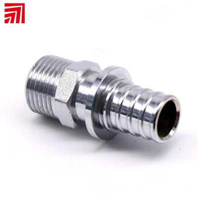 China Coupling Brass Chrome Wire Squeeze Refrigerant Fitting For Copper Pipe for sale