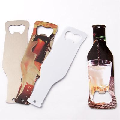 China Printable Sublimation Bottle Opener DIY Stainless Steel Blank Sublimation Heat Press Opener Keychains for sale