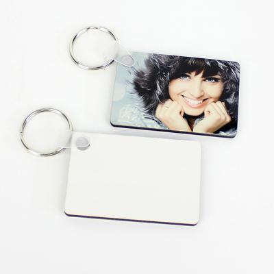 China High Quality Custom Manufacturer Single Sided Sublimation MDF Wooden Rectangle Mute Key Chains Wood Heat Press for sale