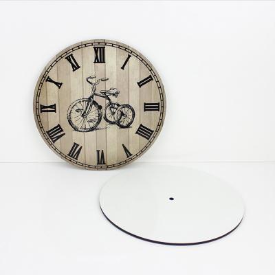 China Calendars Wholesale New Arrival Sublimation Wall Clock Wooden White MDF Sublimation Wall Clock Custom Sublimation Log Clock for sale