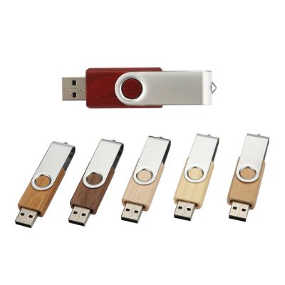 China Gifts Wedding Promotional Custom Wooden USB 2.0 Wooden Swivel Flash Drive USB 2.0 Laser Print LOGO Flash Drive for sale