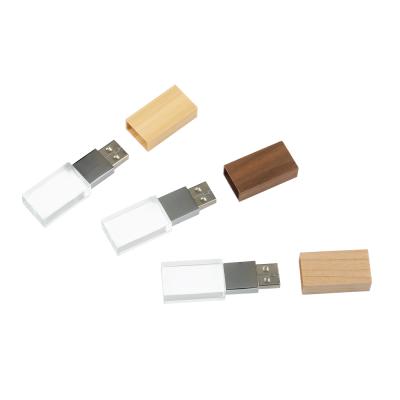 China Custom Flash Pen Drive Memory Flash Stick 8Gb 16Gb 32Gb Usb 2.0 Wedding Photography Drive Logo Wooden Cover Crystal Usb Data-Archival for sale