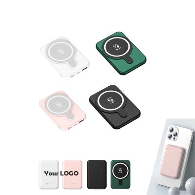 China Smart Phone/For Ipad/Laptop High Quality Mini Slim Magnet Qi Wireless Charger/Cam 5000mAh Powerbank With Magnetic Function 5W Power Bank For Phone 12 for sale