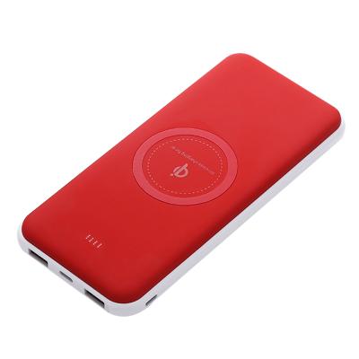 China Qi Power Bank 10000mah CE Cell Phone Rohs Charging Power Bank Slim Mini Battery Wireless Portable Mobile Wireless Charger for sale