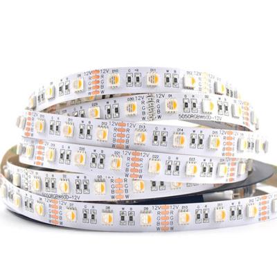 China LANDSCAPE 12MM RGBWW PCB 4 IN 1LED Warm White Flexible SMD5050 DC12V/24V Strip Light RGB+White/60 LEDS/m for sale