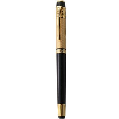 China HERO-200B 14K Gold Fountain Pen High Quality Luxury Business Black Gold Color Engraving Brass Painting Made in China for sale