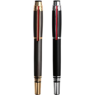 China Luxury High Quality Business Gold Fountain Pen HERO-200E# Black Gold Color Engraving Brass Painting Made in China for sale