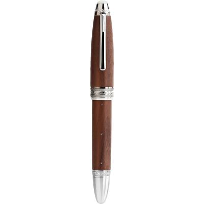 China Business Moonman M1000 Handmade Solid Wood Fountain Pen Rivet Pearlescent Top BROWN BEER Pearl Gold Plated F Seed Sandalwood Made in China for sale