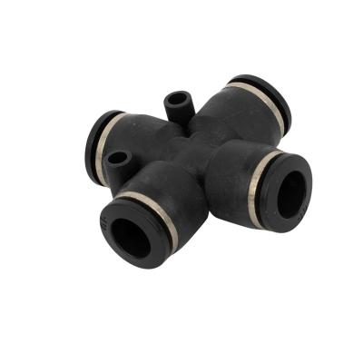 China 4-Way Cross Shape Pneumatic PZA 4mm 6mm 8mm 10mm 12mm OD Hose Tube Push In 4-Port Air Fitting Gas Connector Quick Splitter for sale