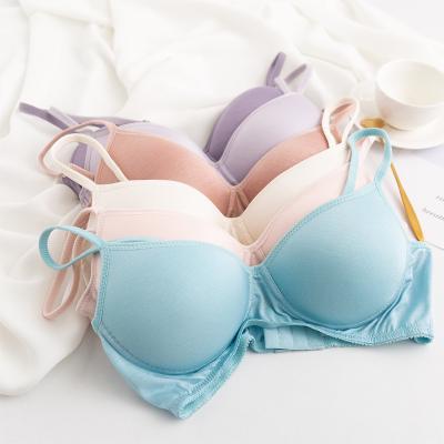 China Women's Seamless Silk Knitted Thin Bra Wire Free Ladies Seamless Bra Breathable Multicolor Comfortable Ladies Bra for sale