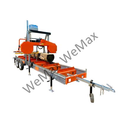 China Horizontal 14HP Gasoline KOHKLER Motor Portable Sawmill Horizontal Band Saw Woodworking Machine for sale