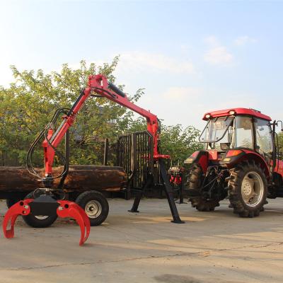 China Forestry Machinery 6 Ton Timber Trailer With 4.7m Log Crane RT06 for sale