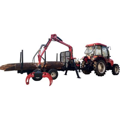 China Other Hydraulic Bamboo Crane With Grab Log Loader Trailer for sale