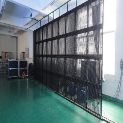 China Indoor factory wholesale flexible led display glass wall mesh led screen for sale