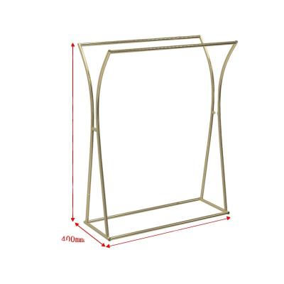 China Durable Golden stainless steel hanging clothes rack women's clothing rack floor-standing display shelf heavy duty rail slide for shelf for sale