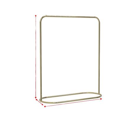 China Durable Gold coloured stainless steel clothing shop floor standing display unit display racks refrigerator shelves cover for sale