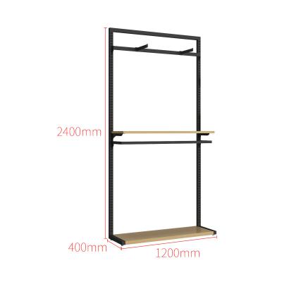 China Environmentally Friendly Mall men's clothing store shelves display rack wall-mounted display rack floor-standing hanging clothes racks for sale