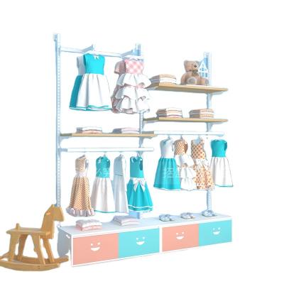 China Durable Children's clothing shelves complete set of children's clothing shop decoration creative floor-standing multi-function for sale