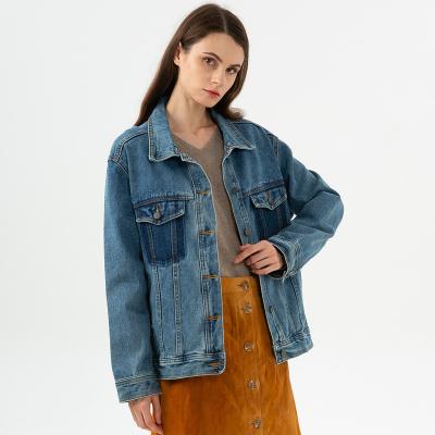 China QUICK DRY Wholesale plus size lady denim coats custom logo fashion oversized custom blue women jean jackets for ladies for sale