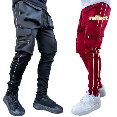 China 2021 Top Rank Men Anti-pilling Stretch Sweatpants Solid Color GYM Pants Slim Jogger Mirror Running Jogging Cargo Pants Man for sale