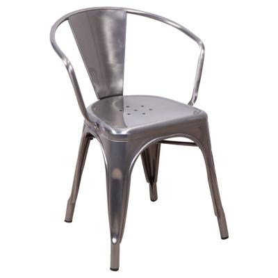 China Wholesale Colorful Commercial Metal Frame Metal Stackable Chair For Home Office Furniture for sale