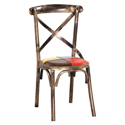 China Contemporary Wholesale Dining Room Furniture Industrial Style Full Metal Chairs Stackable Vintage Full Metal Dining Chair for sale