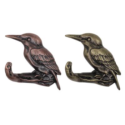 China This exquisite metal decorative bird wall hook is perfect for bird hanging on the branch wall decorative hook for keys, coats, hats, towels, clothes 2 hooks for sale