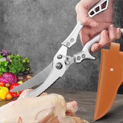 China Durable Universal Powerful Utility Knife Kitchen Cook Duck Fish Cutter Scale Clean Scissors Stainless Steel Chicken Bone Cook Supplies for sale