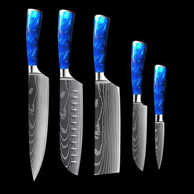 China Viable Multifunctional Kitchen Cheese Knives 10 Pcs Japanese Damascus Stainless Steel Kitchen Knife Set for sale