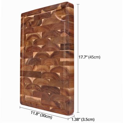 China Amazon Stocked Hot Selling Block Large Bamboo Acacia Cutting Boards Butcher Wooden Board for sale