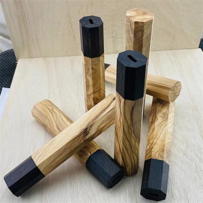 China Chef Knife Handle Kitchen Knife Viable Parts Design Solidified Wood Octagonal Handle for sale