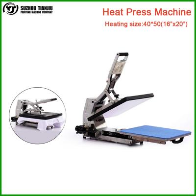 China Flatbed Fabric Printer Hydraulic Automatic Open T-shirt Heat Press Machine 40CM*50CM (16