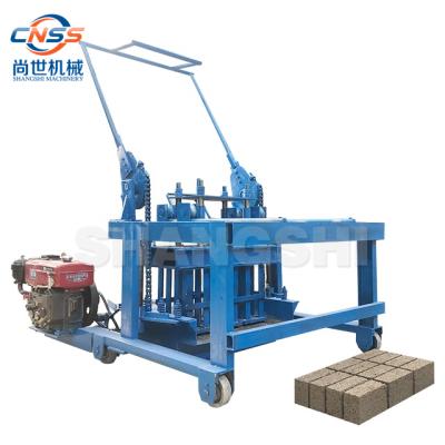 China Buliding Construction Australia Manual Small Diesel Vibrating Hollow Soil Cement Laying Concrete Block Brick Making Machine Price for sale