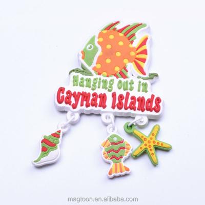 China Custom Made High Quality Cayman Island Cheap Tourist Souvenir PVC 3D Kids Rubber Fridge Magnets For Promotion for sale