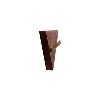 China Natural Walnut Clothing Hooks Wooden Door Coat Hanging Hat Hooks Robe Hook for sale