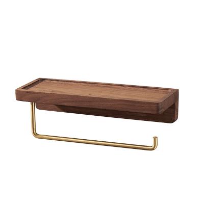 China Modern Brass Gold Wooden Toilet Paper Holder for Home for sale