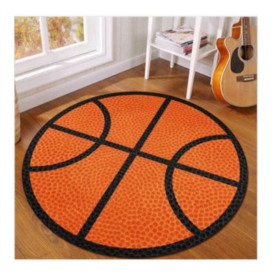 China Kitchen Bathroom Prayer Room Cartoon Basketball Pattern Blanket Non-Slip Floor Rug For Kids Bathroom Living Room Bedroom Carpet Round Rug Decor Blankets for sale