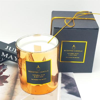 China Art Candle Logo Glass Scented Creative Scented Candle Aromatherapy Smokeless Candle With Hand Gift Box Soy Wax Candle for sale