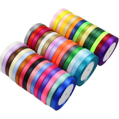 China High Tenacity DIY Craft Ribbon Christmas Halloween Festival Supplies For Wedding Birthday Party Gift Wrapping 100yards/rolls 6mm Satin Ribbon for sale