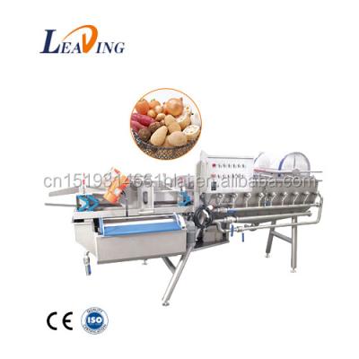 China Automatic cleaning line fruit processing plant factory price fresh vegetable potato processing washing machine for sale