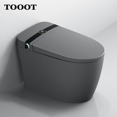 China Smart Matte Gray Color Automatic Open Flush Toilet Bowl One-Piece Bathroom Auto Operation Smart Toilet Sensor Smart Matte Gray Color Toilet for sale