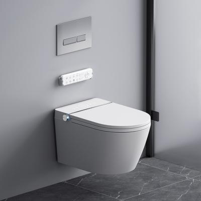 China European standard automatic operation p trap wall mounted toilet and tank bathroom automatic electric bidet wall hung smart toilet with tank for sale