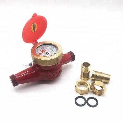 China Brass / Iron 15mm-25mm Multi-jet Pn16 Wet-Dial Hot Water Level Meter for sale