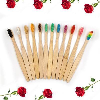 China Wholesale 4pcs 10pcs Wholesale Bamboo Charcoal Soft Black Eco-friendly Biodegradable Home Toothbrush Bamboo Toothbrush for sale